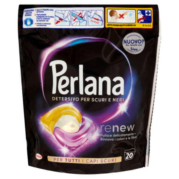 PERLANA Caps Detersivo Scuri e Neri 20 lavaggi 20 x 13,5 g