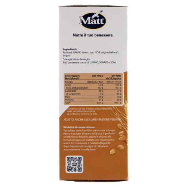 Matt Pane Azzimo Bio 400 g