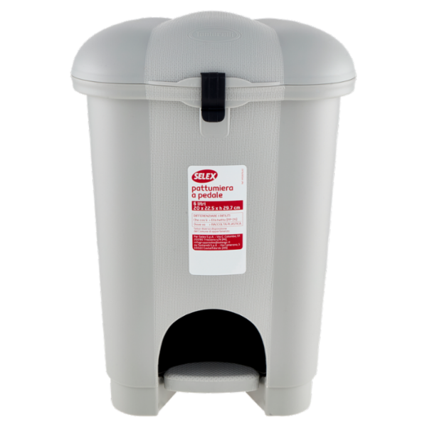Selex Pattumiera a Pedale Grigio 6 L