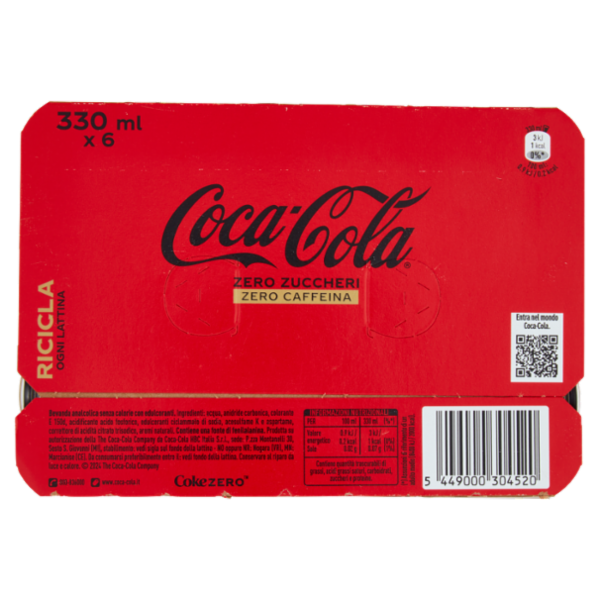 Coca-Cola Zero Senza Caffeina 6 x 33 cl
