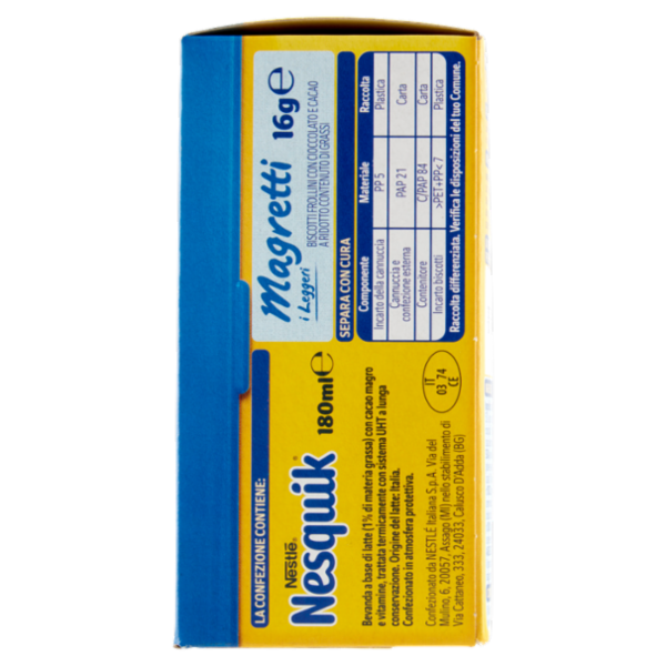 NESQUIK Box Merenda Nesquik Pronto da Bere con 3 frollini Magretti Galbusera Confezione 207 g