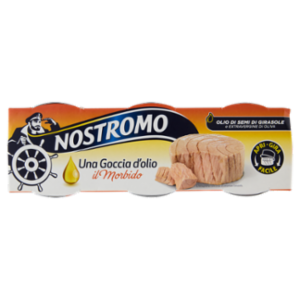 Nostromo Una Goccia D'olio Il Morbido Tonno All'Olio Di Semi Di Girasole e Extravergine 3 x 65 g