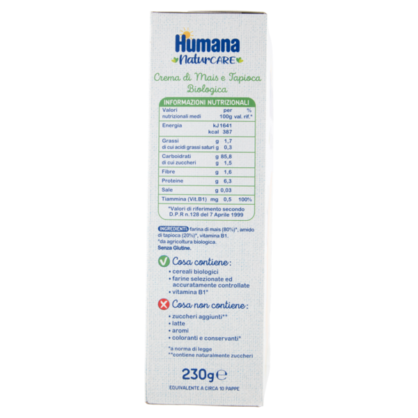 Humana Crema di Mais e Tapioca Biologica 230 g