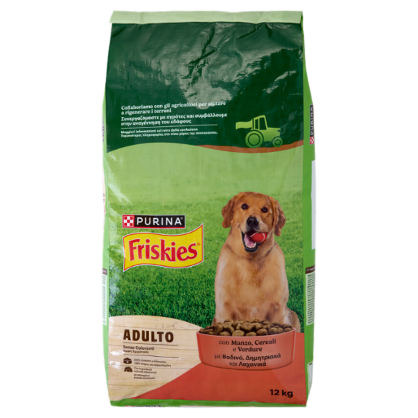 PURINA FRISKIES Adulto Manzo, Cereali e Verdure 12kg