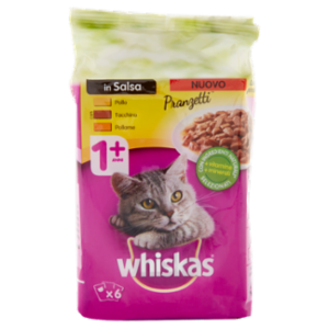 Whiskas Pranzetti Cibo Umido Gatto In Salsa 1+ Anni Pollo Tacchino Pollame 6 x 50 g
