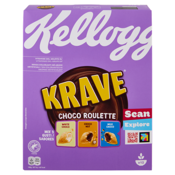 Kellogg's Krave Choco Roulette White Choco - Choco Nut - Milk Choco 375 g
