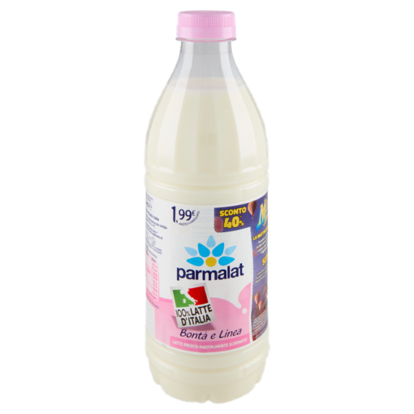 parmalat Bontà e Linea Latte Fresco Parzialmente Scremato 100% Latte d'Italia 1000 ml