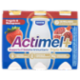 ACTIMEL Tripla Azione, Yogurt da Bere con Vit D e C e Magnesio, gusto Fragola&Melograno,6x100G