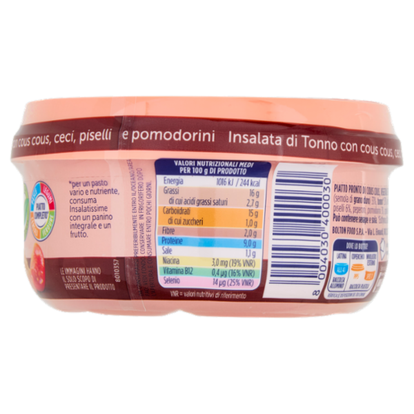 Rio mare Insalatissime Insalata di Tonno cous cous con ceci, piselli e pomodorini 200 g