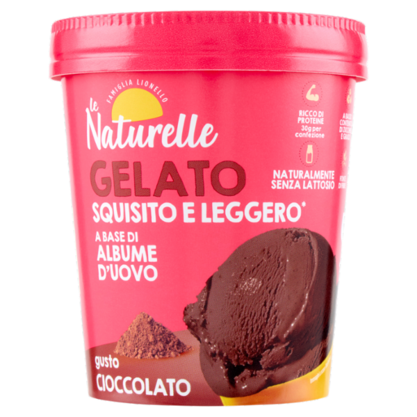 le Naturelle Gelato Squisito e Leggero* a Base di Albume d'Uovo gusto Cioccolato 250 g