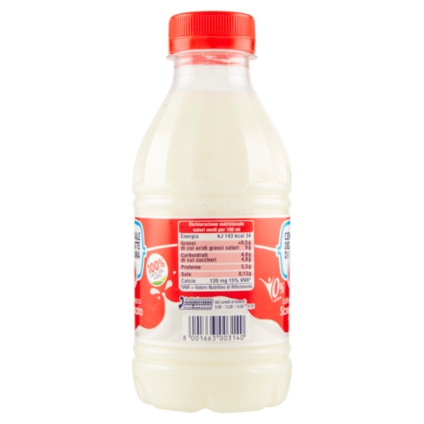Centrale del Latte di Roma 0% di Grassi Latte Fresco Scremato 500 ml