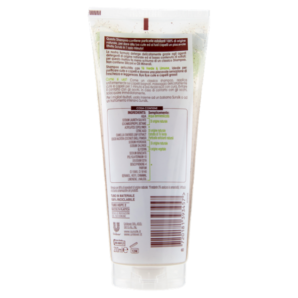 sunsilk Ricarica Naturale 1 Minute Scrub! Shampoo Detox per Cute e Capelli Grassi 200 ml