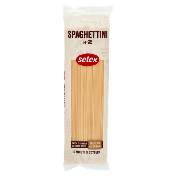 Selex Pasta di Semola Trafilata al Bronzo Spaghettini 500 g