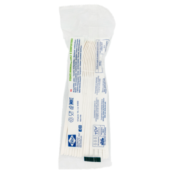 Natural Bibo Cucchiai Standard Biodegradabili e compostabili 15 pz
