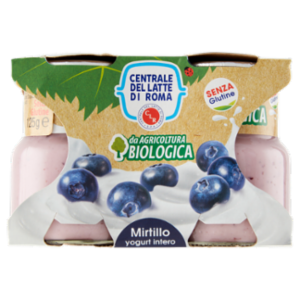 Centrale Del Latte Di Roma Mirtillo Yogurt Intero Da Agricoltura Biologica 2 x 125 g