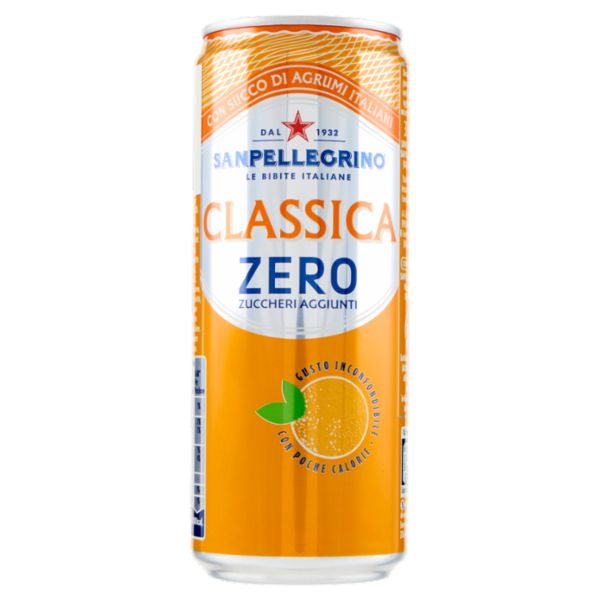 BIBITE SANPELLEGRINO, Bevande Gassate, Classica Zero, Lattina 33cl