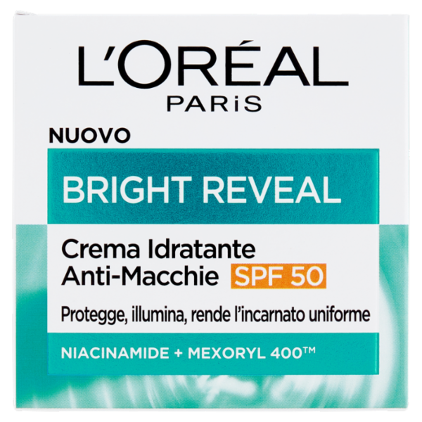 L'Oréal Paris Bright Reveal Crema Idratante Anti-Macchie SPF 50, 50 ml