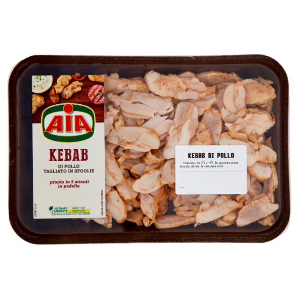 Aia Kebab di Pollo Tagliato in Sfoglie 0,350 kg