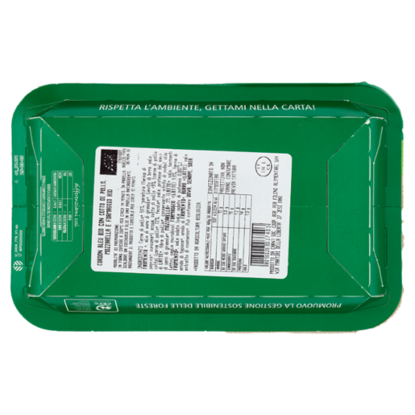 Fileni Bio Cordon Bleu Bio con Cotto di Pollo, Mozzarella e Formaggio Bio 0,250 kg