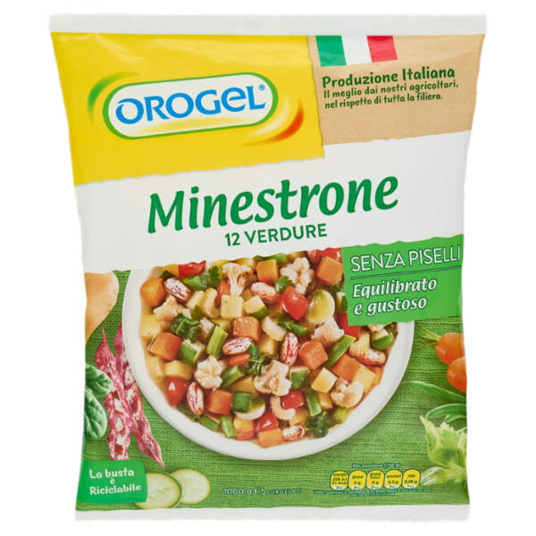 Orogel Minestrone 12 Verdure Senza Piselli Surgelati 1000 g