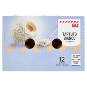 Sù 12 Tartufi Bianchi Di Gelato Panna Ripieno Di Caffé 100% Arabica 960 g