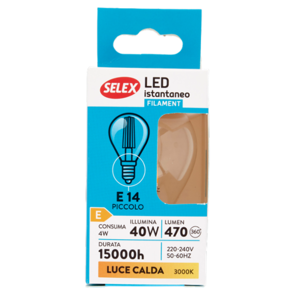 Selex Lampadina Led Minisfera E14 4W Luce Calda