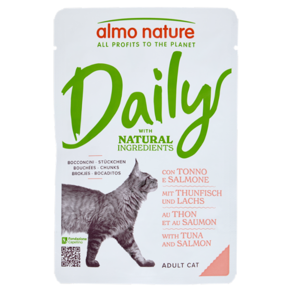 almo nature Daily Adult Cat Bocconcini con Tonno e Salmone 70 g