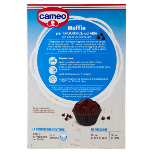 cameo Preparato per Muffin per Friggitrice ad Aria con gocce di cioccolato 155 g