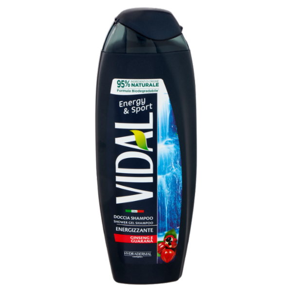 Vidal Energy & Sport Doccia Shampoo Energizzante Ginseng e Guaranà 250 ml
