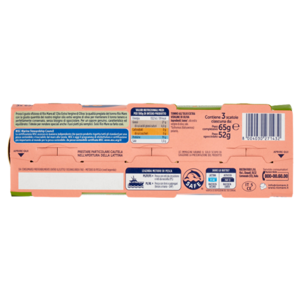 Rio mare Tonno all'Olio Extra Vergine di Oliva 3 x 65 g