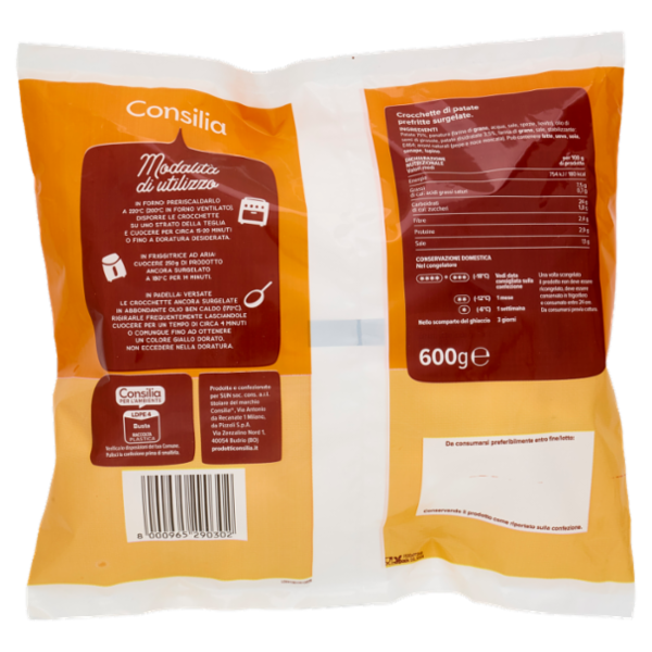 Consilia Crocchette di Patate Surgelate 600 g
