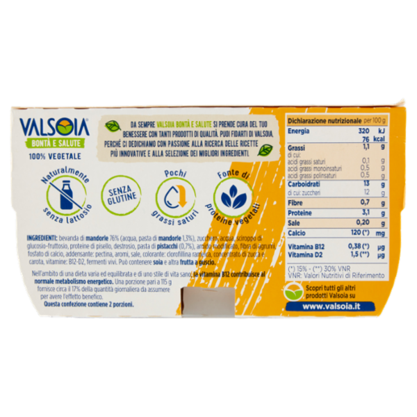 Valsoia Bontà e Salute Pistacchio Mandorla 2 x 115 g
