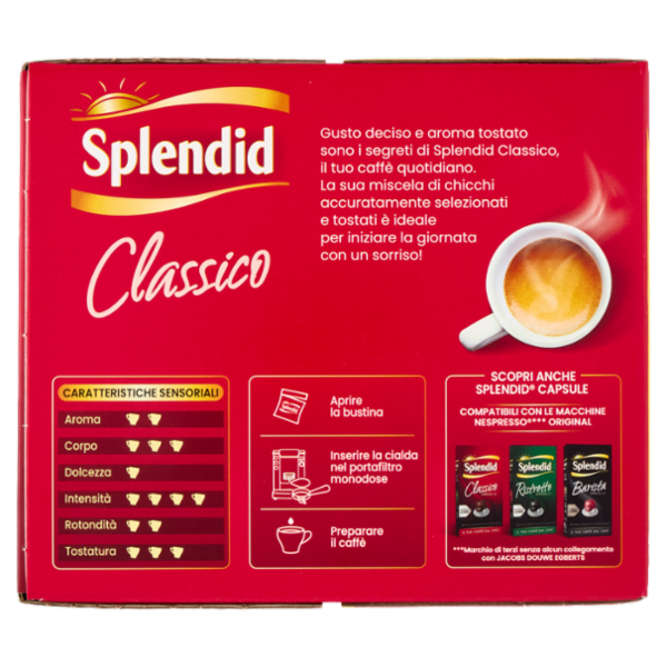 Splendid Classico 12 - 50 Cialde Caffè Compostabili ESE 44mm 350g