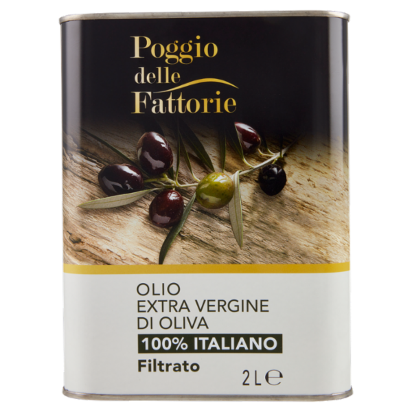 Poggio delle Fattorie Olio Extra Vergine di Oliva 100% Italiano Filtrato 2 L