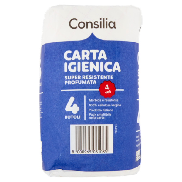 Consilia Saper Scegliere Carta Igienica 4 Veli Super Resistente Profumata 4 Rotoli