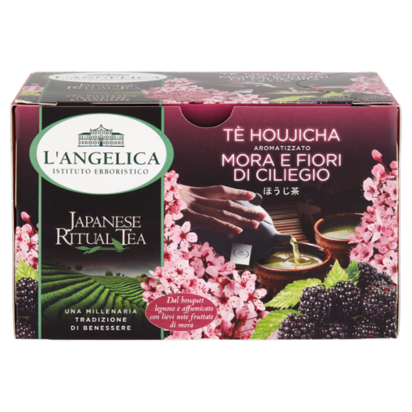 L'Angelica Japanese Ritual Tea Tè Houjicha Aromatizzato Mora e Fiori di Ciliegio 15 Filtri 22,5g