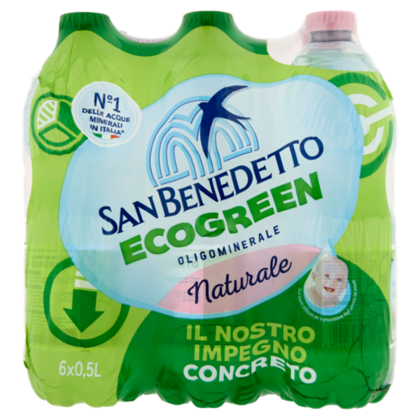 San Benedetto Acqua Naturale Fonte del Pollino Ecogreen 6 x 0,5L