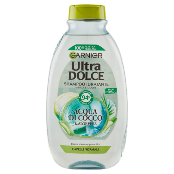 Garnier Ultra Dolce Shampoo Acqua di Cocco & Aloe Vera per capelli ruvidi e disidratati 300 ml