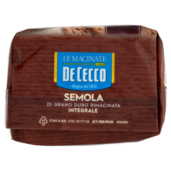 De Cecco Le Macinate Semola di Grano Duro Rimacinata Integrale