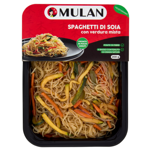 Mulan Spaghetti di Soia con verdura mista 200 g