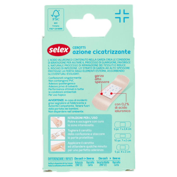 Selex Cerotti ad Azione Cicatrizzante Assortiti 20 pezzi