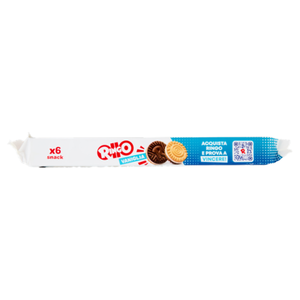 Ringo Vaniglia Biscotti Farciti con Crema Vaniglia Snack Merenda 6 porzioni, 330g
