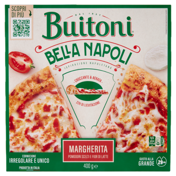 BUITONI Bella Napoli Margherita Pizza Surgelata con Pomodoro e Fior di Latte 1 pizza 400 g