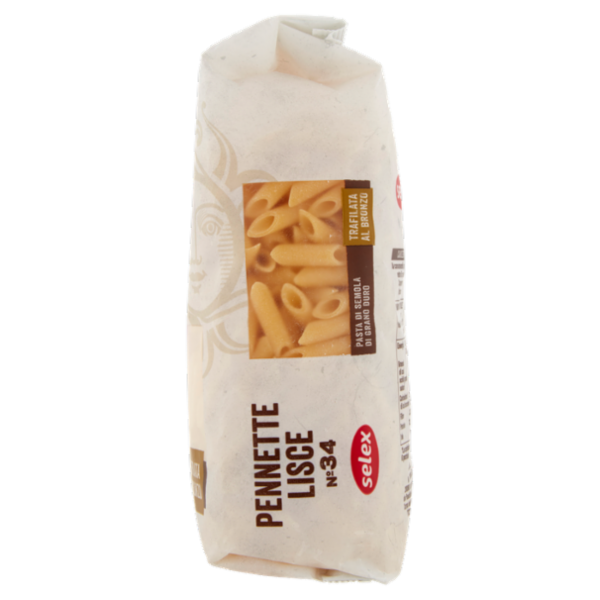 Selex Pasta di Semola Trafilata al Bronzo Pennette Lisce 500 g