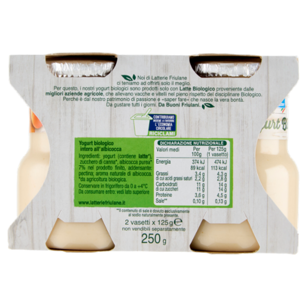 Latterie Friulane Yogurt Bio albicocca 2 x 125 g