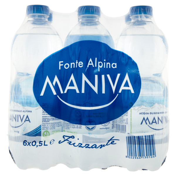 Maniva Acqua Oligominerale Alpina Frizzante 6 x 0,5 L
