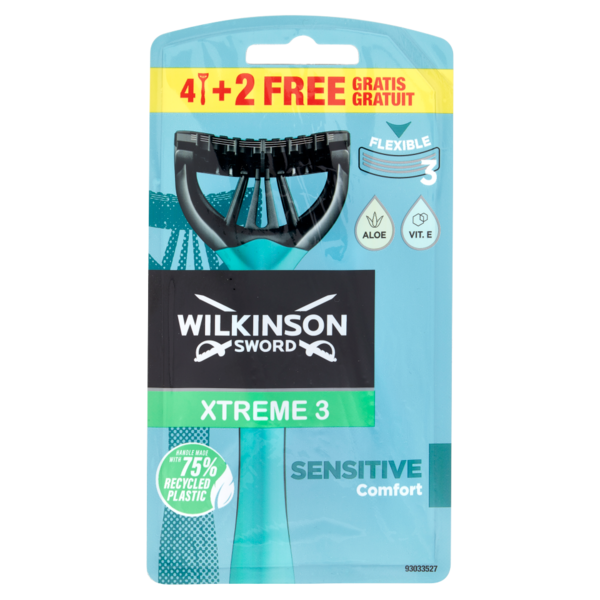 Wilkinson Sword Rasoio usa&getta Xtreme 3 Sensitive 4+2 pz