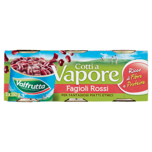 Valfrutta Cotti a Vapore Fagioli Rossi 3 x 150 g