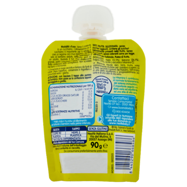 NESTLÉ MIO Merenda da spremere Mela, Banana e Fragola pouch 90 g