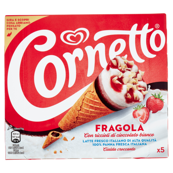 Cornetto Fragola 5 x 75 g